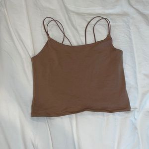Abercrombie & Fitch Brown strappy crop tank